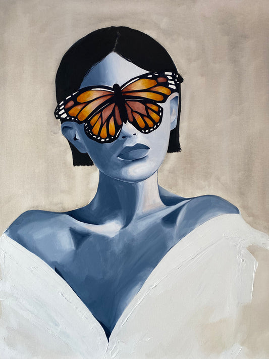 Lady and butterfly