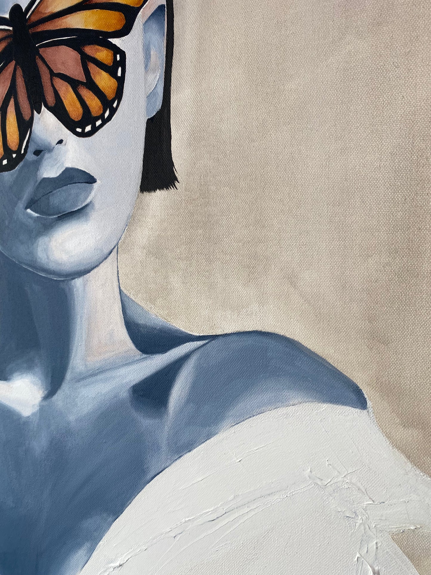Lady and butterfly