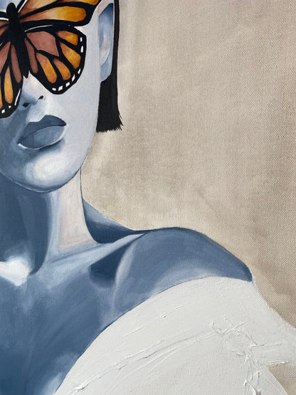 Lady and butterfly