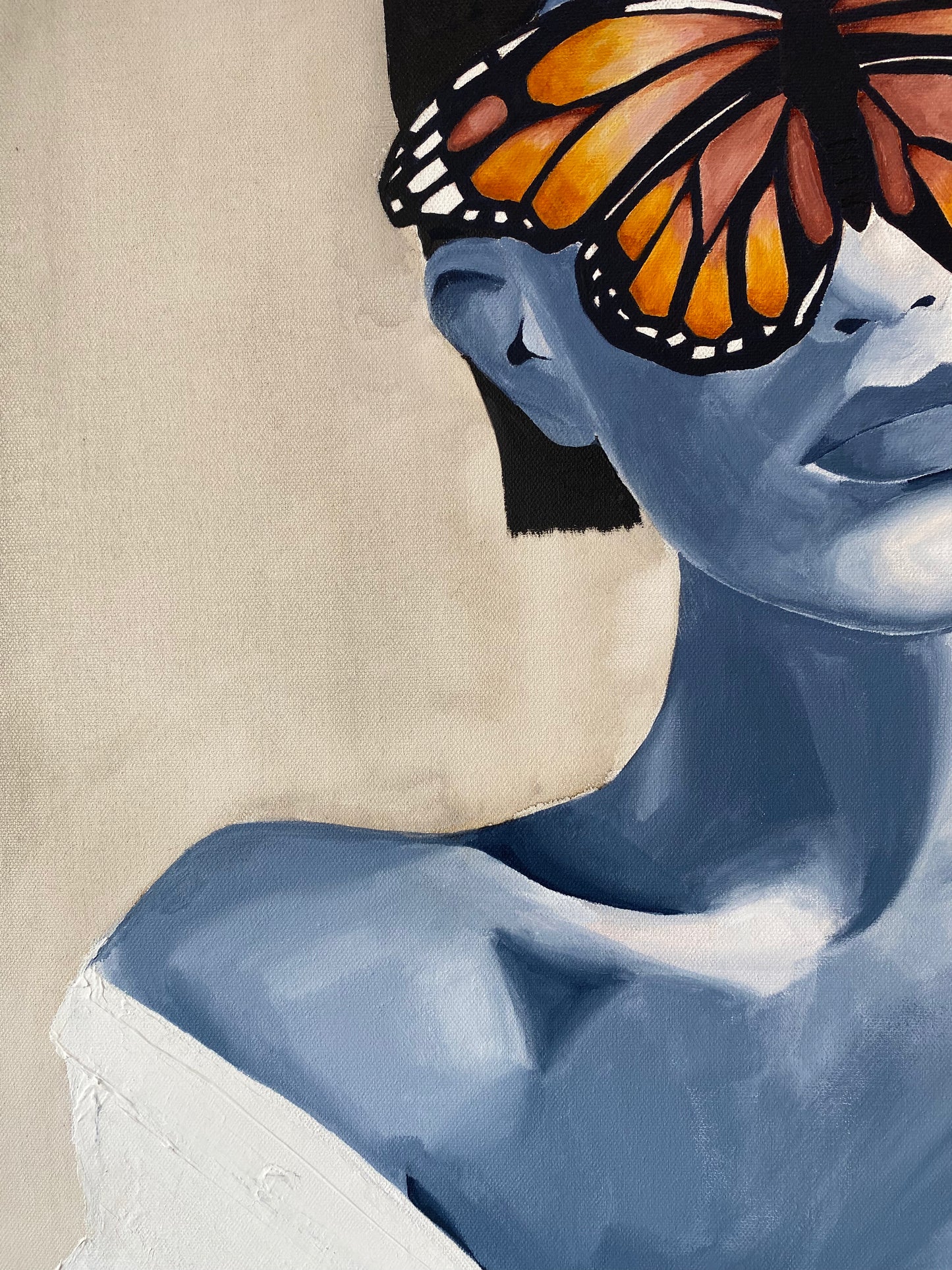 Lady and butterfly